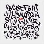 Graffiti Alphabet Vorlagen Süß Hand Written Graffiti Font Alphabet Vector Stock Vector