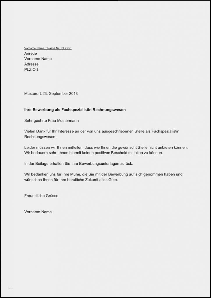 Gute Bewerbung Vorlage Cool Absage Bewerbung Absageschreiben Für Arbeitgeber Und