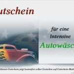 Gutschein Auto Vorlage Wunderbar Geschenkidee Gutschein Für Eine Autowäsche