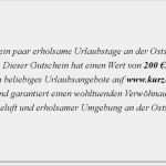 Gutschein Für Ein Wochenende Zu Zweit Vorlage Süß Gutschein Für Einen Ostsee Kurzurlaub