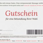 Gutschein Für Eine Massage Vorlage Best Of Schenken Sie Wohlbefinden Mit Einem Massage Gutschein