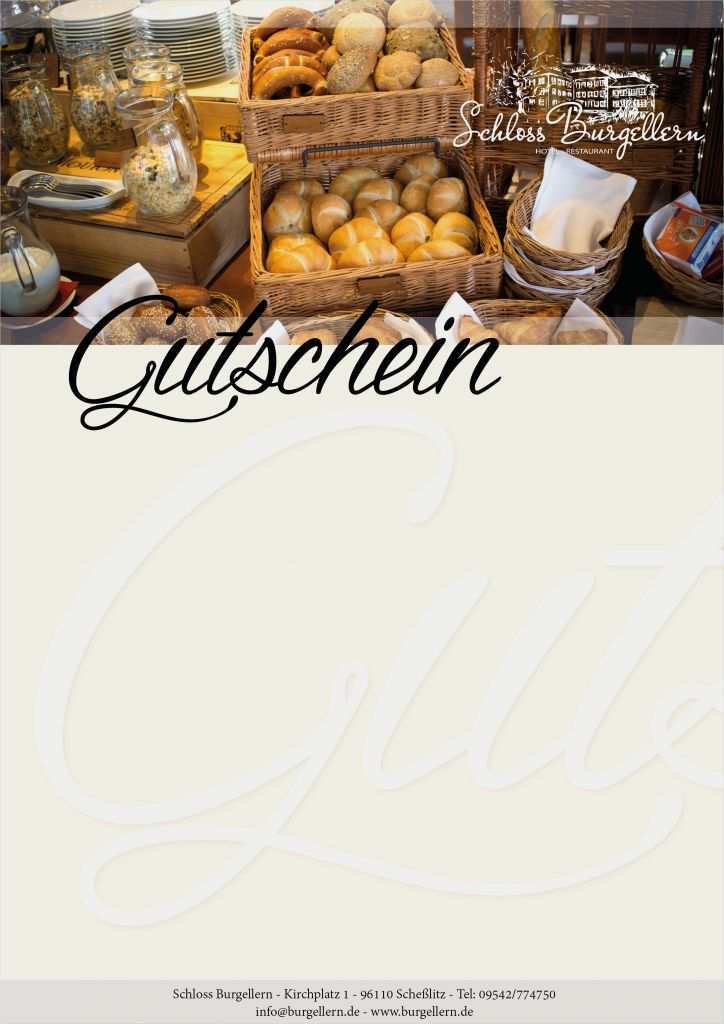 Gutschein Für Frühstück Vorlage Erstaunlich Gutschein Im Schloss Burgellern Schlossfrühstück