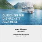 Gutschein Kreuzfahrt Vorlage Schön Aida Gutschein Online Erstellen Bis 500 Euro Und