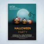 Halloween Flyer Vorlage Angenehm Halloween Plakat Vorlage Mit Drei Gruselige Kürbisse