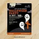 Halloween Plakat Vorlage Gut Halloween Party Plakat Mit Geistern Auf Dem Friedhof
