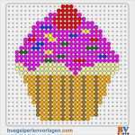 Hama Etiketten Vorlagen Süß Bügelperlen Vorlage Von Einem Cupcake Weitere Vorlagen