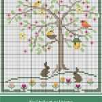 Handarbeit Sticken Vorlagen Bewundernswert Baum Im Frühling Mit Vögeln Und Hasen Sticken Entdecke