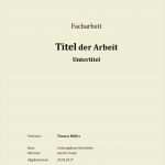 Hausarbeit Einleitung Vorlage Cool Facharbeit Deckblatt Mustervorlagen Zum Herunterladen