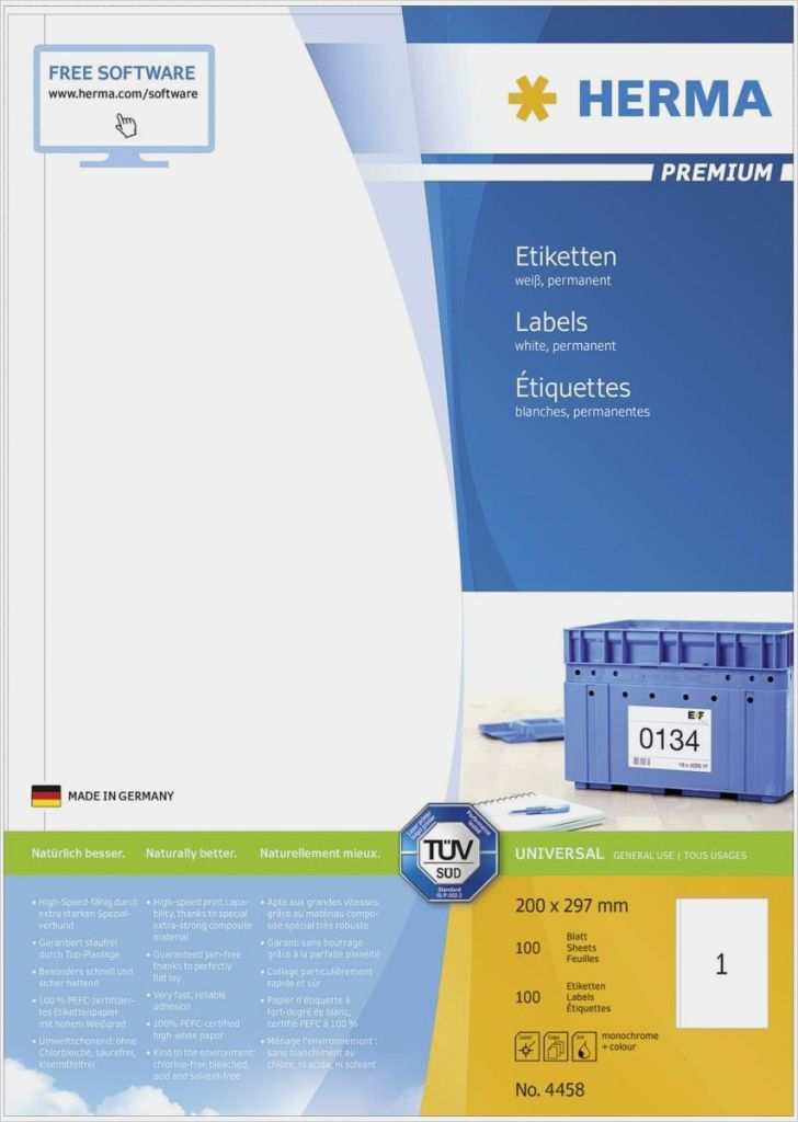Herma Premium Etiketten Vorlage Wunderbar Herma 4458 Premium Etiketten 200x297 100 Blatt Din A4 100