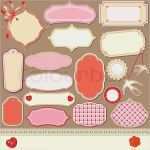 Herz Etiketten Vorlage Elegant Vintage Design Elements Verschiedene Etiketten Stock Vektor
