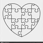 Herz Puzzle Vorlage Cool Puzzle Herz Symbol — Stockvektor © Quarta