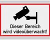 Hinweisschild Videoüberwachung Dsgvo Vorlage Einzigartig Hinweisschilder "dieser Bereich Wird Videoüberwacht" Brewes