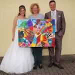 Hochzeit Bild Malen Gäste Vorlage Erstaunlich Die Hochzeitsgesellschaft Malt Dem Brautpaar Ein Bild