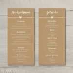 Hochzeit Menükarte Vorlage Einzigartig Menü & Getränkekarte "vintage Green"
