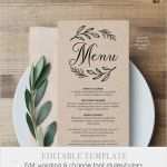 Hochzeit Speisekarte Vorlage Erstaunlich Menu Card Template Printable Wedding Menu Dinner Menu
