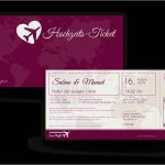 Hochzeitskarte Gestalten Vorlage Gut Hochzeitseinladung Flugticket