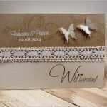 Hochzeitskarten Basteln Vorlagen Neu Hochzeitseinladung Vintage butterfly Bastelset