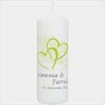 Hochzeitskerze Selber Machen Vorlagen Schön Hochzeitskerze Personalisiert Mit Grünen Herzen Weddix