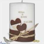 Hochzeitskerzen Gestalten Vorlagen Beste Moderne Hochzeitskerze Mit Herzen In Holzoptik