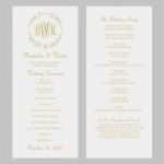 Hochzeitsprogramm Kirche Vorlage Großartig Hochzeit Programm Vorlage Tee Länge Leaf Monogramm Gold