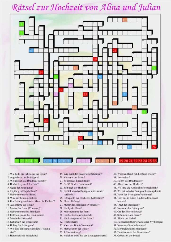 Hochzeitszeitung Vorlage Kostenlos Hübsch Kreuzworträtsel Fragen