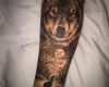 Husky Tattoo Vorlagen Luxus My First Tattoo Wolf and forrest On forearm