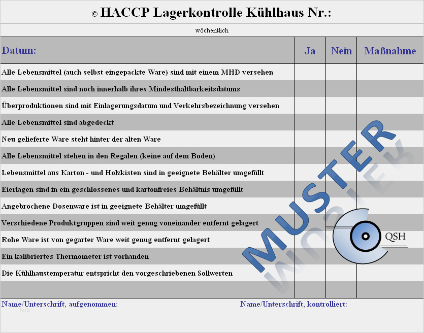 Hygieneplan Vorlage Word Wunderbar Haccp Checklisten Für Küchen Haccp Excel formular