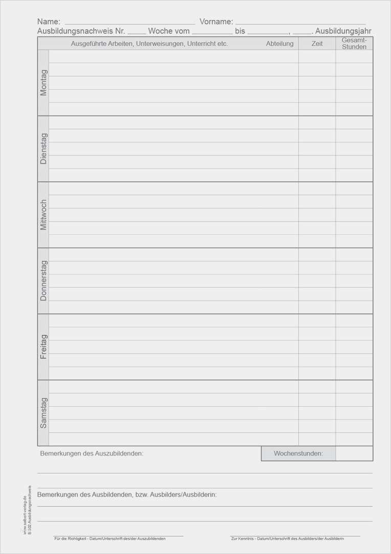 Ausbildungsnachweis Block tägliche Berichte Seibert Verlag Ausbildungsnachweis als Block
