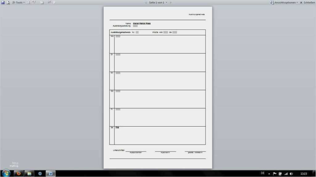 Ihk Vorlage Berichtsheft Wunderbar 55 Schönste Ihk Berichtsheft Vorlage Vorräte