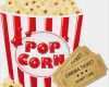 Illustrator Gutschein Vorlage Cool Popcorn In Karton Mit Ticket Kino Vektorgrafik