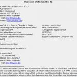 Impressum Tmg Vorlage Luxus Impressum Einer Limited Ltd Und Co Kg Hier En