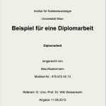 Impressum Vorlage 2018 Wunderbar Beispiel Diplomarbeit