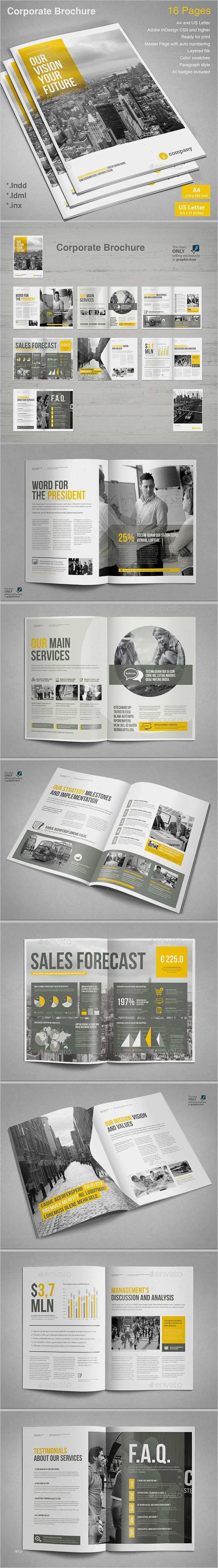 Indesign Katalog Vorlage Neu Corporate Brochure Template Indesign Indd Ai Illustrator