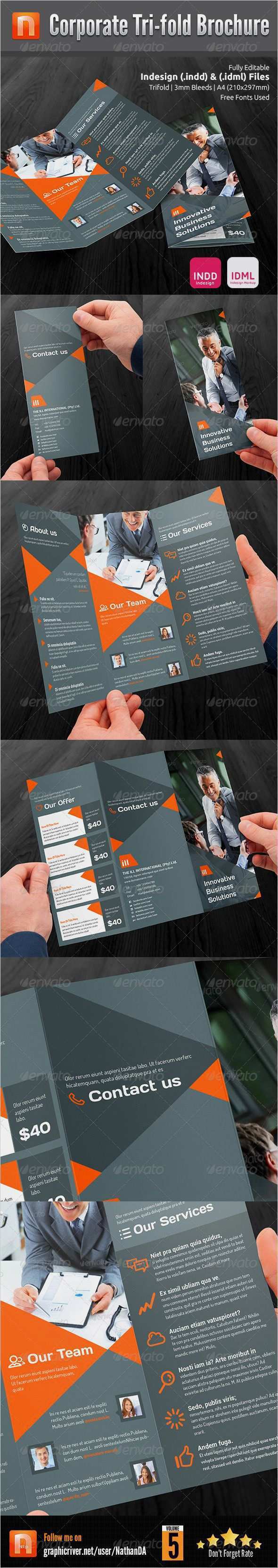 Indesign Vorlagen Katalog Wunderbar Corporate Tri Fold Brochure V5 Graphicriver Corporate Tri