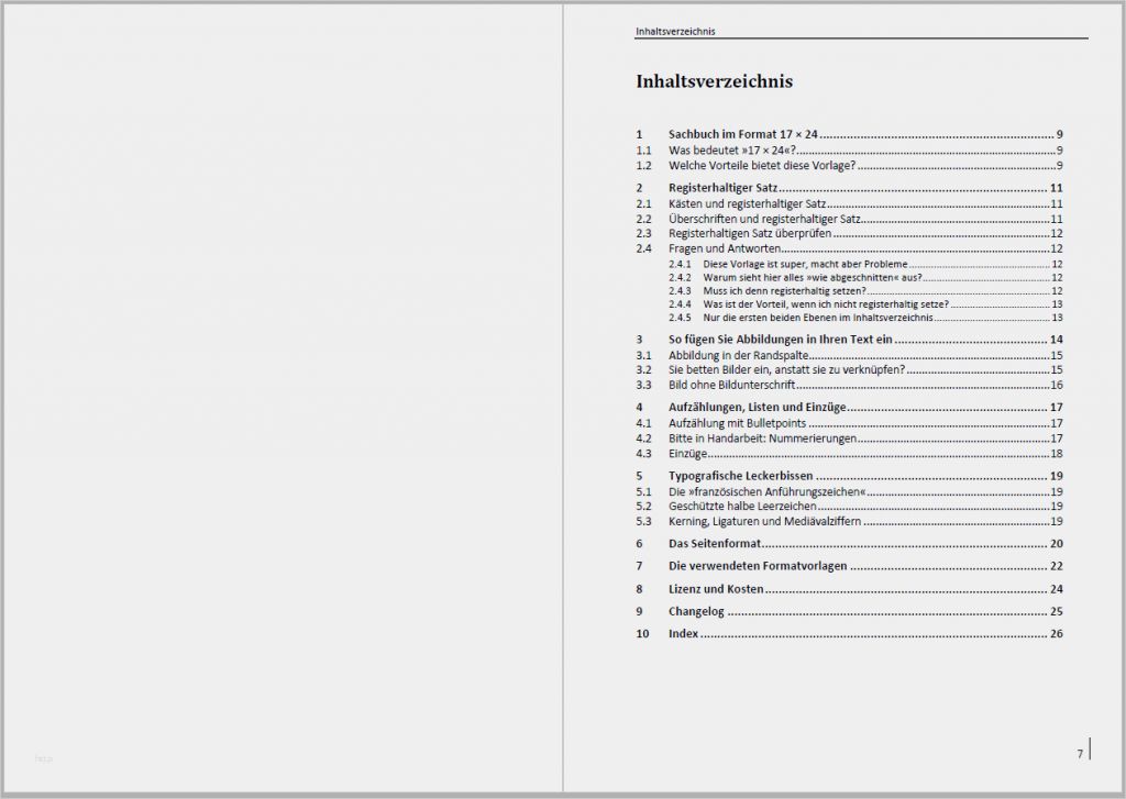 Inhaltsverzeichnis Indesign Vorlage Süß „mein Edles Sachbuch“ In 17 × 24 attraktiv Gestaltet Und