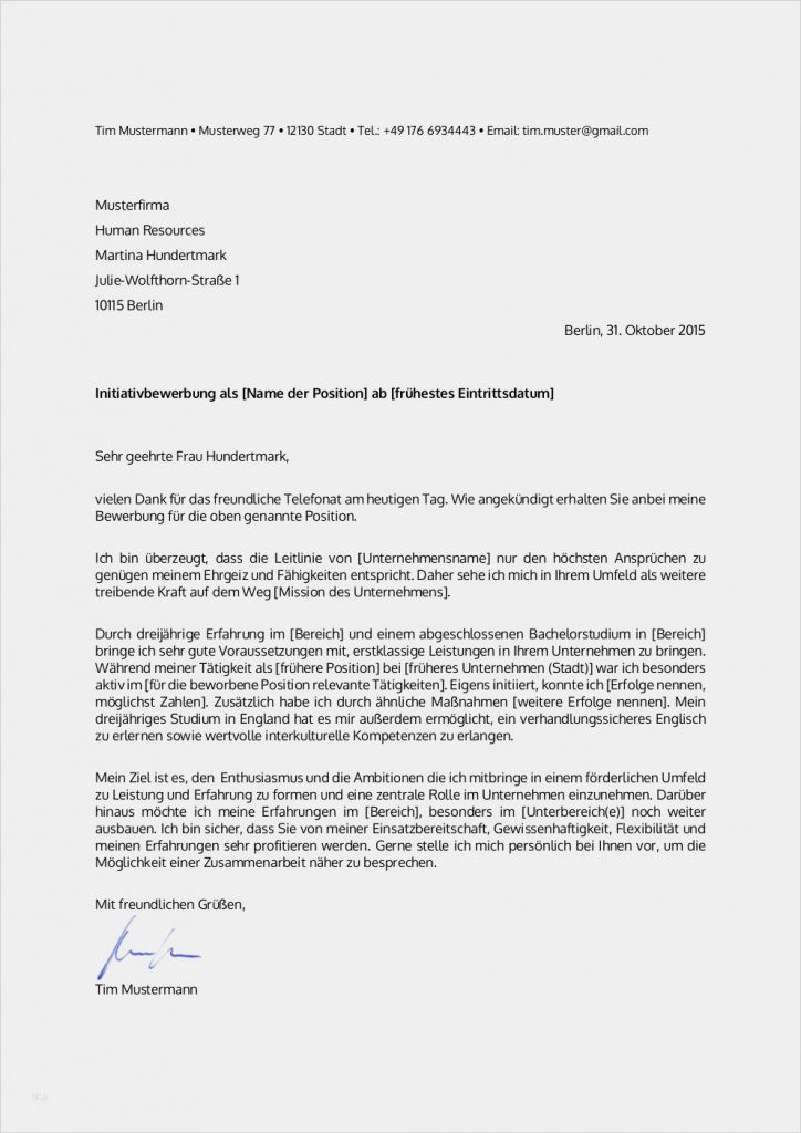 Initiativbewerbung Führungskraft Vorlagen Schön Initiativbewerbung Muster Für Lehrer