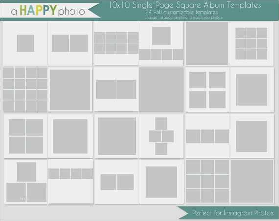 Instagram Vorlage Photoshop Erstaunlich 10 X 10 Instagram Square Album Vorlage 24 Einzelne Von