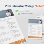 Interview Vorlage Word Gut Profi Lebenslauf Vorlage &quot;anton&quot; Für Erfolgreiche Bewerbungen