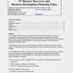 It Disaster Recovery Plan Vorlage Wunderbar It Disaster Recovery and Business Resumption Planning Policy