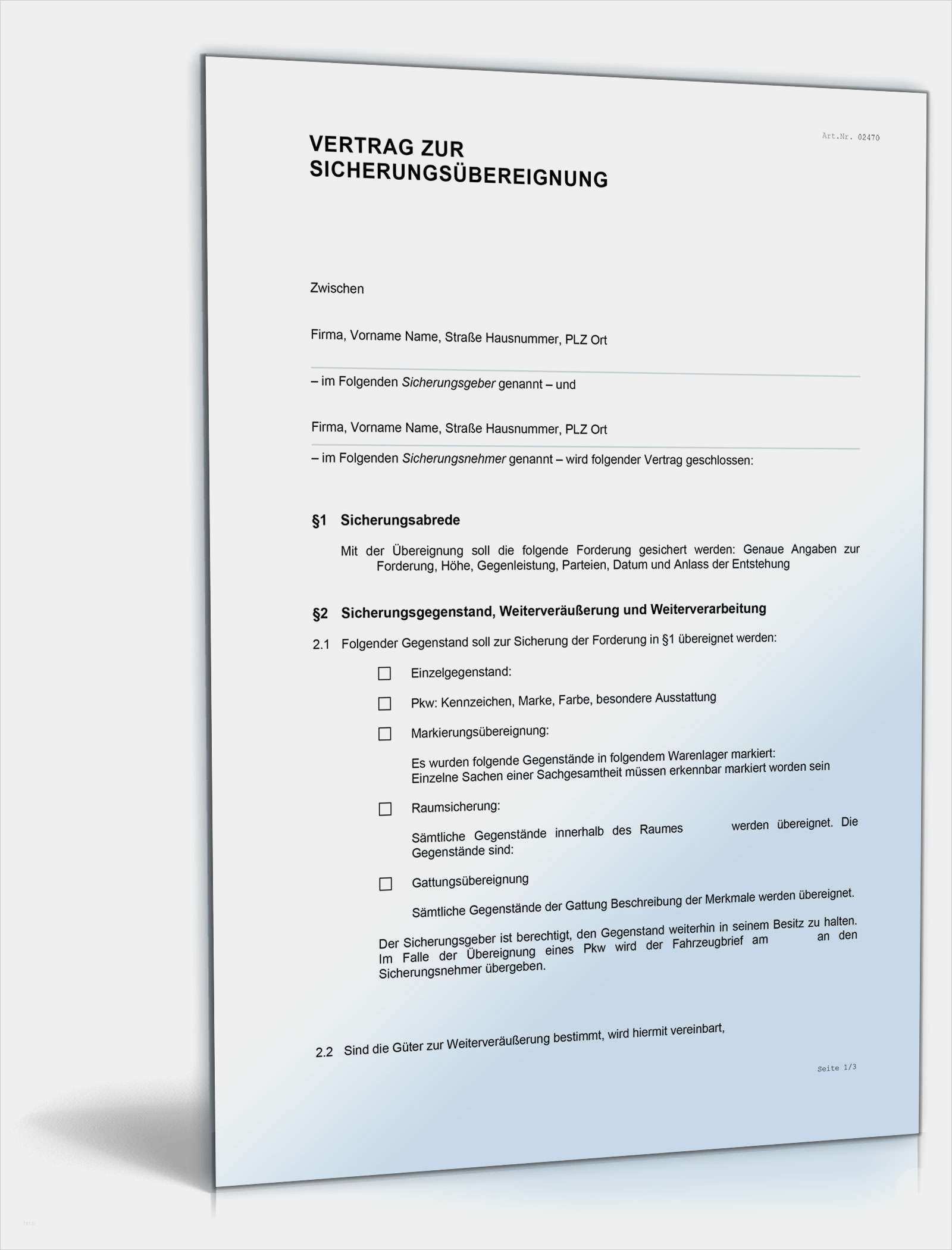 It Service Vertrag Vorlage Hübsch Vertrag Zur Sicherungsübereignung Muster Vorlage Zum ...