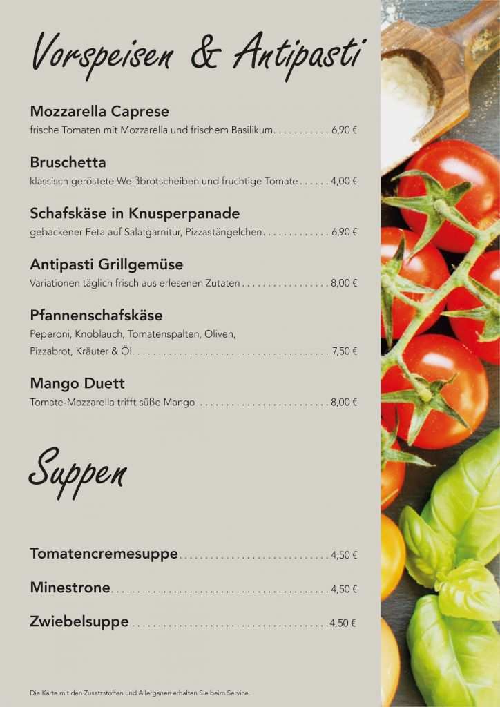 Italienische Speisekarte Vorlage Schönste Trattoria Pizzeria Bei Sandy Ihr Gutes Deutsch