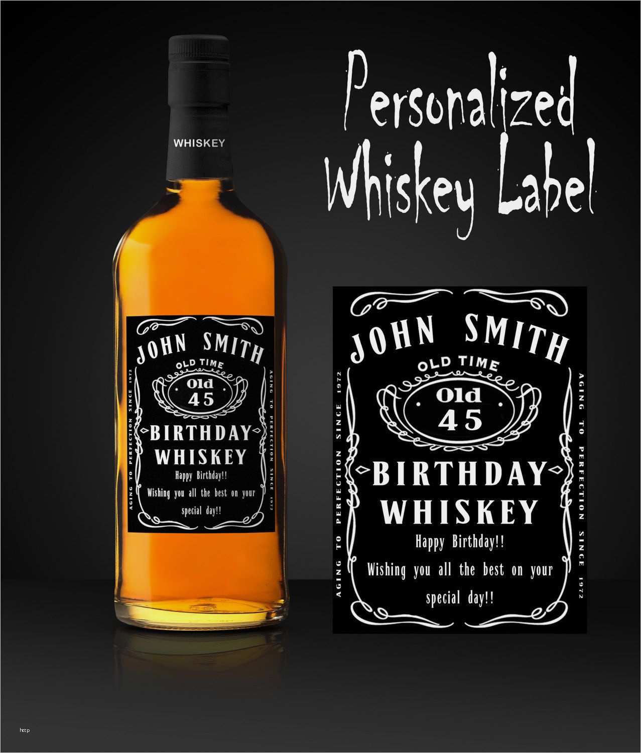 Jack Daniels Etikett Vorlage Beste Geburtstags Whiskey Etikett Personalisiertes