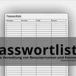 Joomla Vorlagen Deutsch Kostenlos Süß Passwortliste Zum Ausdrucken Und Ausfüllen