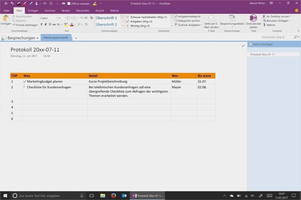 Jour Fix Protokoll Vorlage Word Gut Mit Enote Werden Ihre Meetings In 3 Schritten Zum