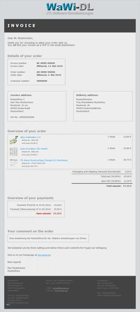 Jtl Email Vorlagen Erstaunlich Jtl Wawi Email Vorlagen HTML Englisch Design 01 Wawi