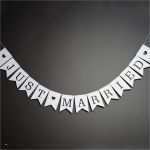 Just Married Girlande Vorlage Neu Hochzeitsgirlande Just Married Aus Papier L 120cm Weiß