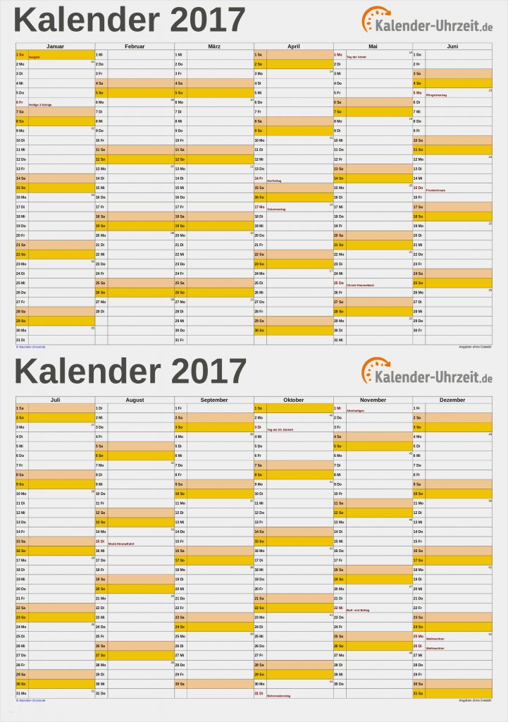 Kalender 2017 Excel Vorlage Gut Excel Kalender 2017 Kostenlos