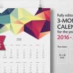 Kalender 2019 Vorlage Indesign Erstaunlich 3 Months Calendar Template 2016 2018 Templates