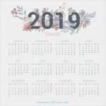 Kalender 2019 Vorlage Indesign Großartig Calendario 2019 Con Elementos Florales