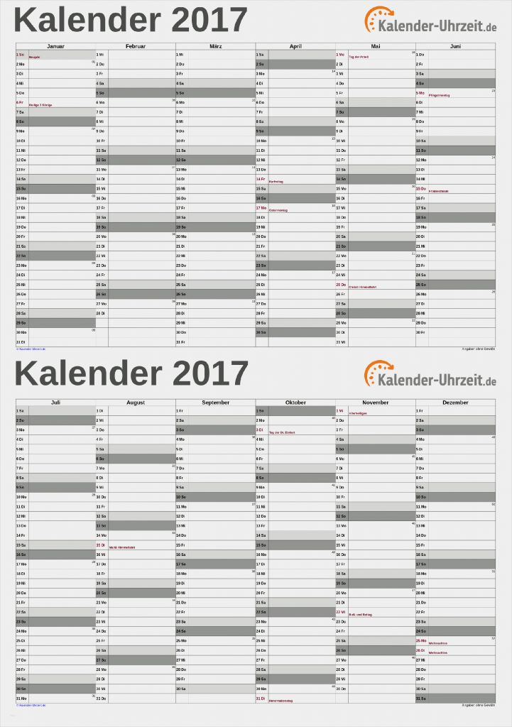 Kalender Drucken Vorlage Inspiration Kalender 2017 Zum Ausdrucken Kostenlos